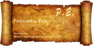 Petruska Éva névjegykártya